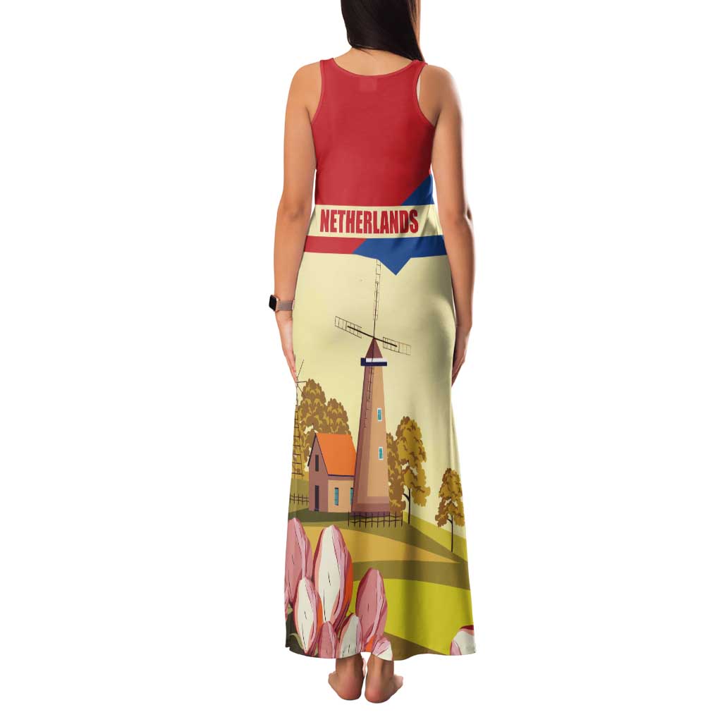 Netherlands Lion and Knight Family Matching Tank Maxi Dress and Hawaiian Shirt Tulips and Windmills