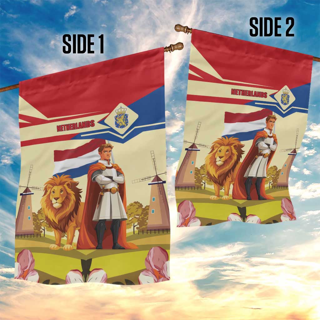Netherlands Lion and Knight Garden Flag Tulips and Windmills
