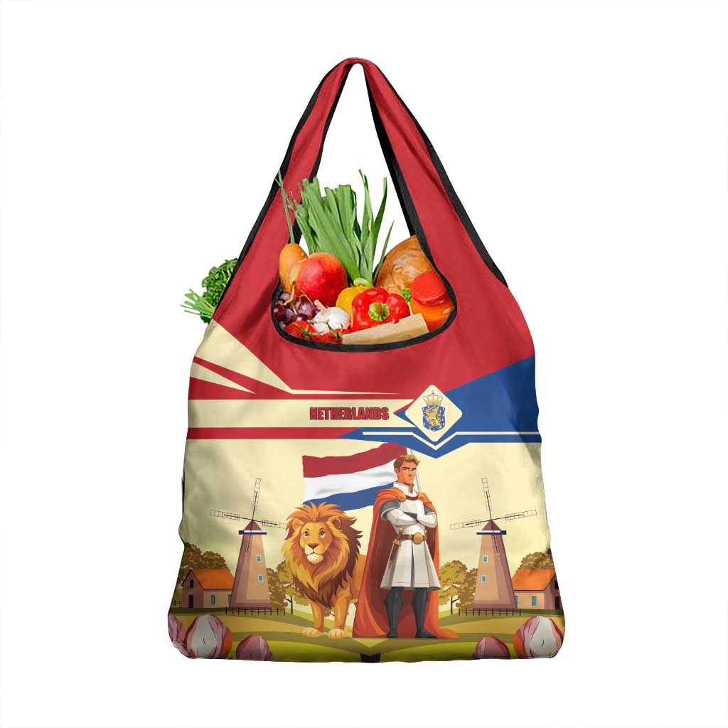 Netherlands Lion and Knight Grocery Bag Tulips and Windmills