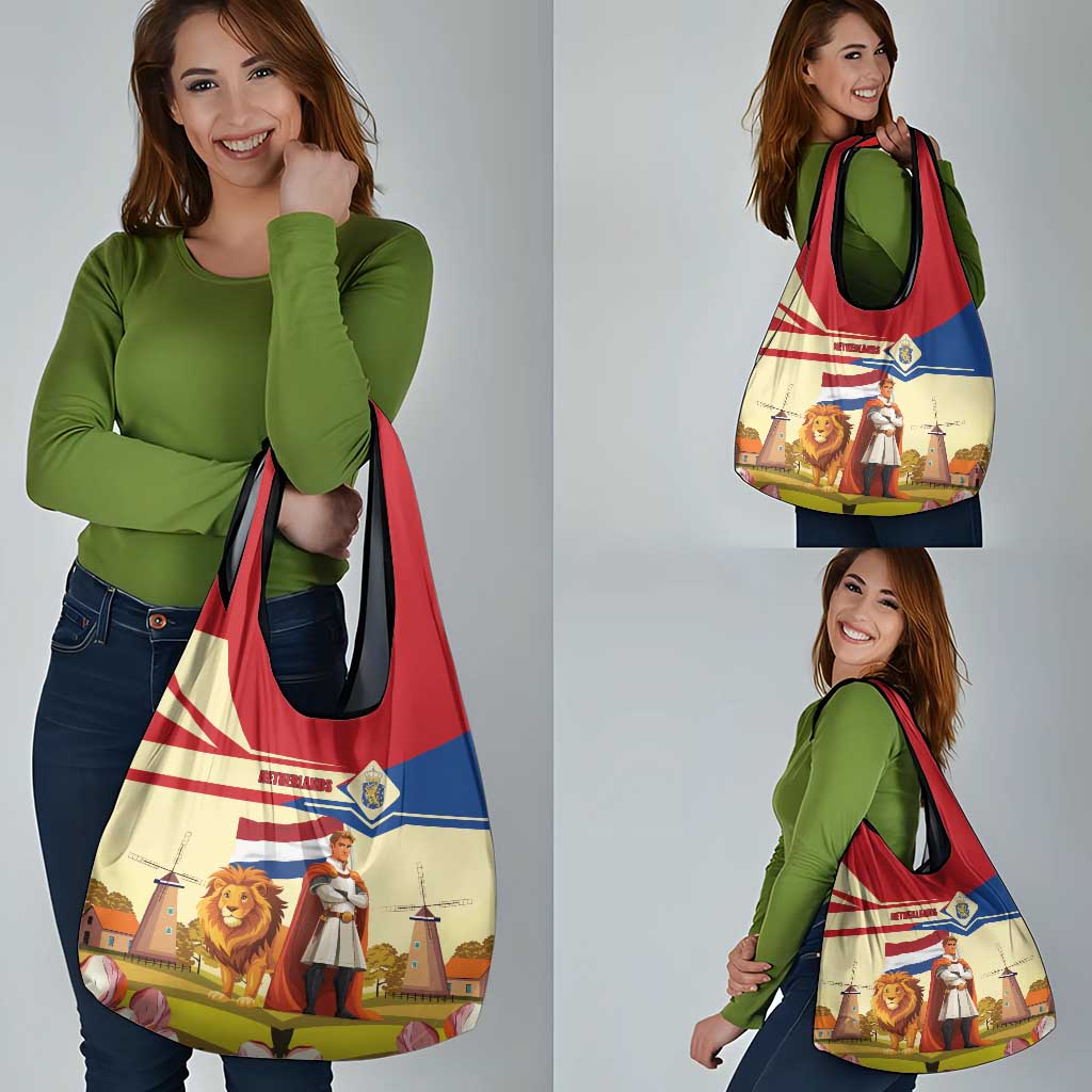 Netherlands Lion and Knight Grocery Bag Tulips and Windmills
