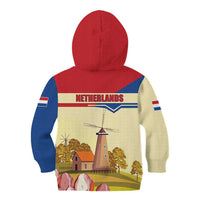 Netherlands Lion and Knight Kid Hoodie Tulips and Windmills