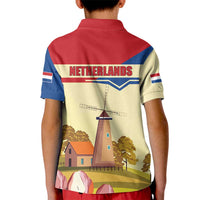 Netherlands Lion and Knight Kid Polo Shirt Tulips and Windmills
