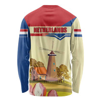 Netherlands Lion and Knight Long Sleeve Shirt Tulips and Windmills