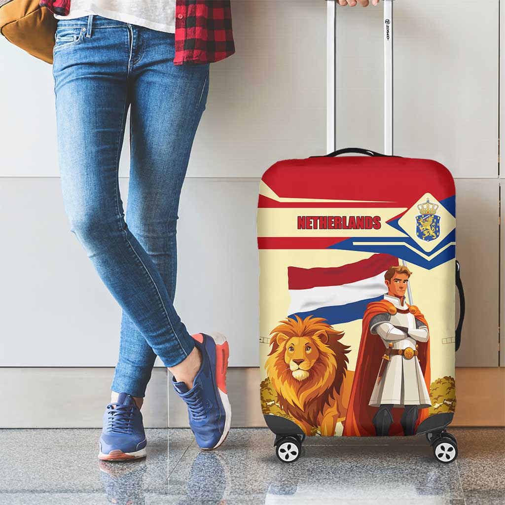 Netherlands Lion and Knight Luggage Cover Tulips and Windmills