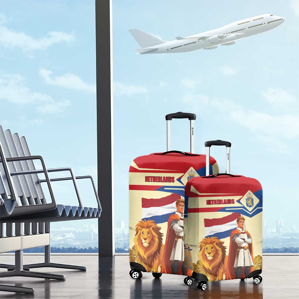 Netherlands Lion and Knight Luggage Cover Tulips and Windmills