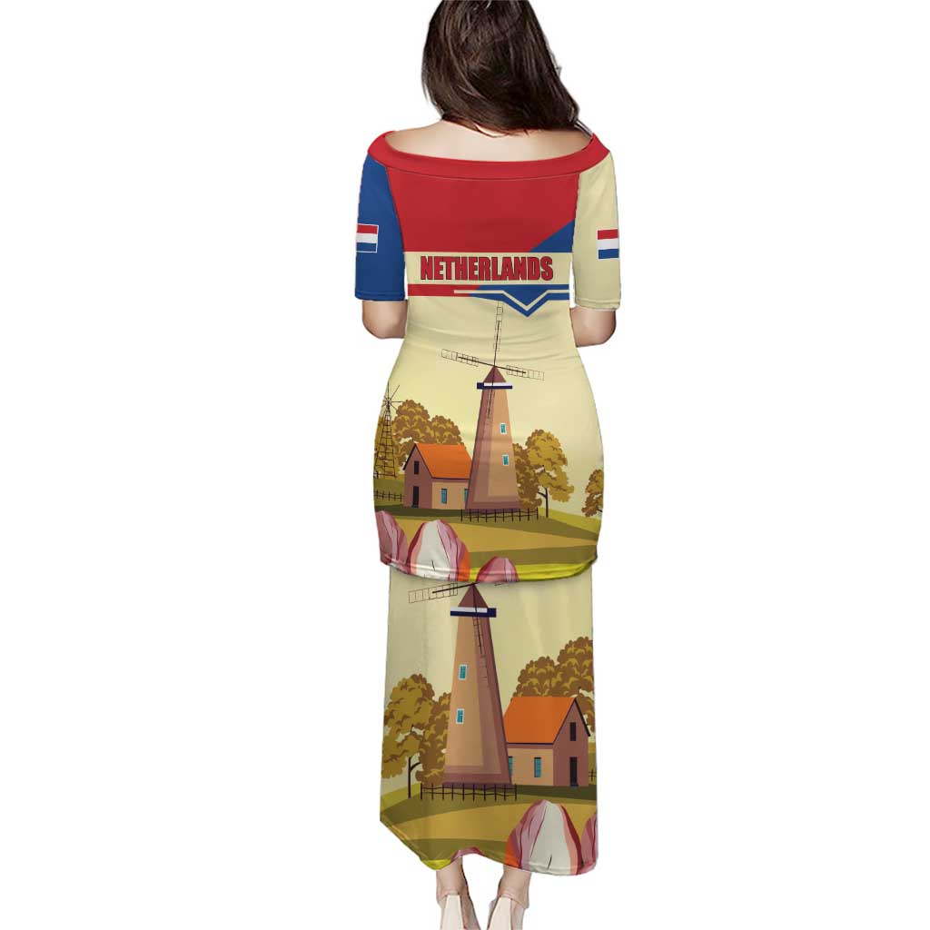 Netherlands Lion and Knight Puletasi Tulips and Windmills