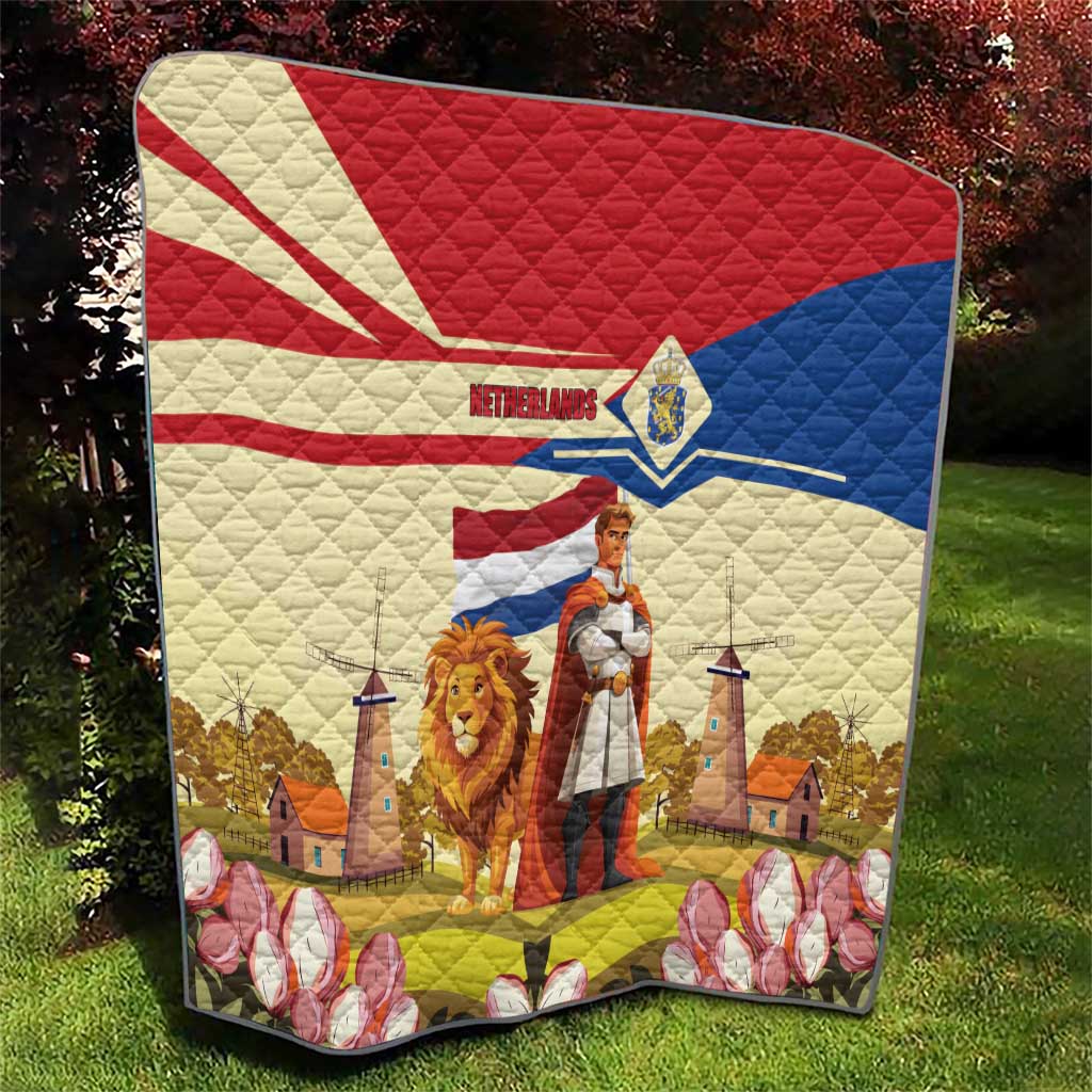 Netherlands Lion and Knight Quilt Tulips and Windmills