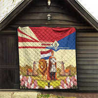 Netherlands Lion and Knight Quilt Tulips and Windmills