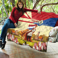 Netherlands Lion and Knight Quilt Tulips and Windmills