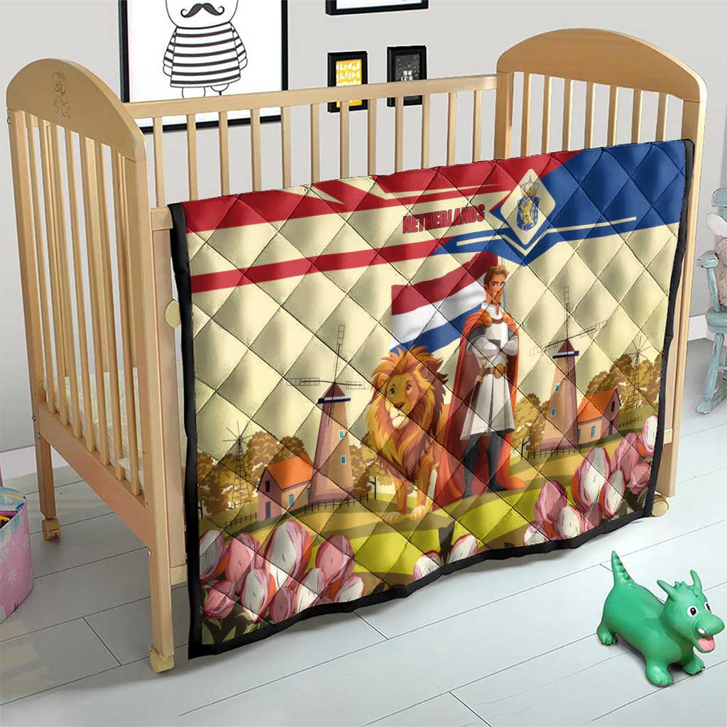 Netherlands Lion and Knight Quilt Tulips and Windmills