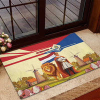 Netherlands Lion and Knight Rubber Doormat Tulips and Windmills