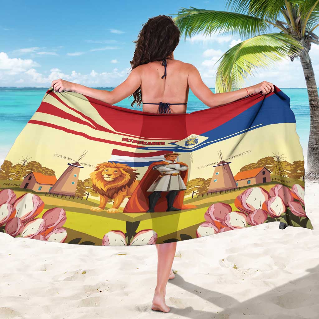 Netherlands Lion and Knight Sarong Tulips and Windmills