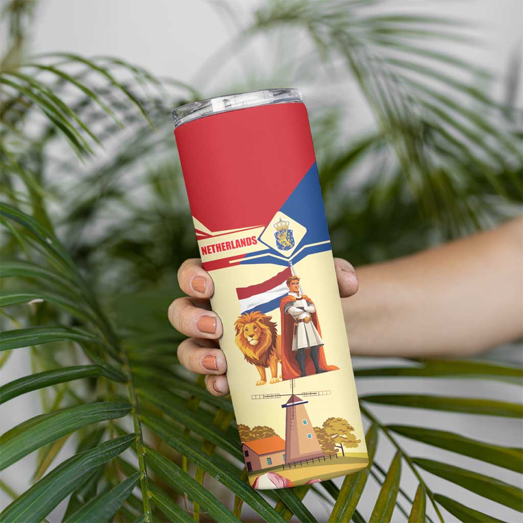 Netherlands Lion and Knight Skinny Tumbler Tulips and Windmills