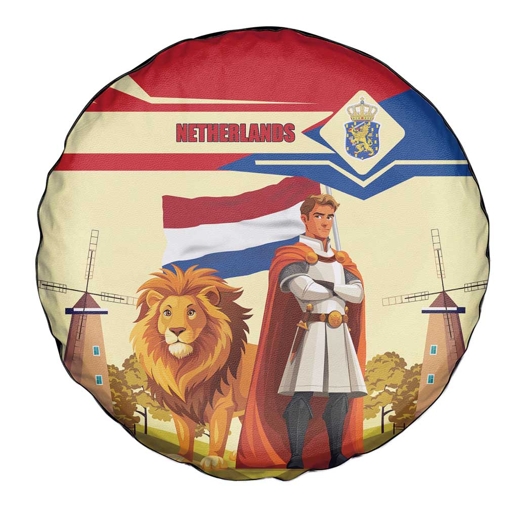 Netherlands Lion and Knight Spare Tire Cover Tulips and Windmills