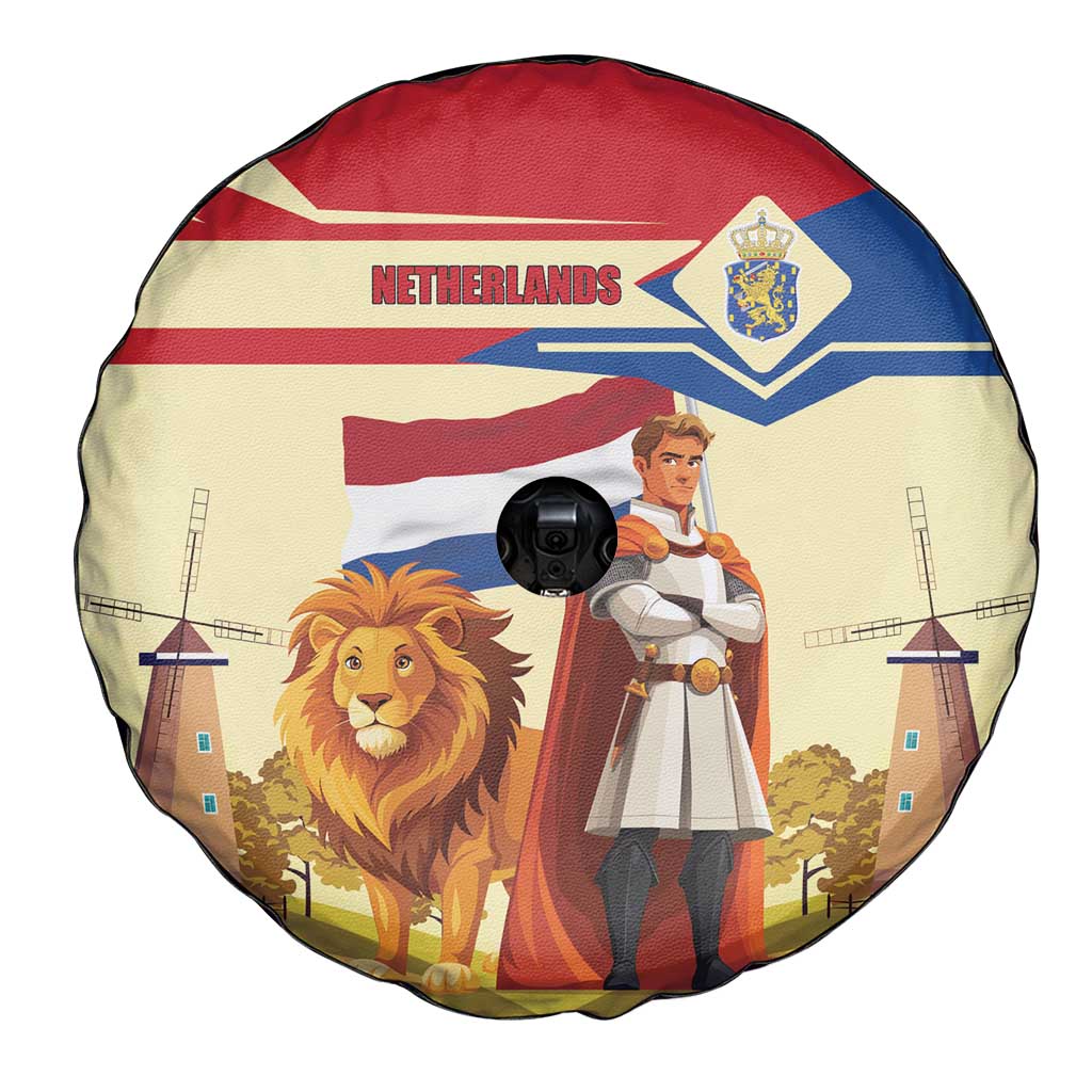 Netherlands Lion and Knight Spare Tire Cover Tulips and Windmills
