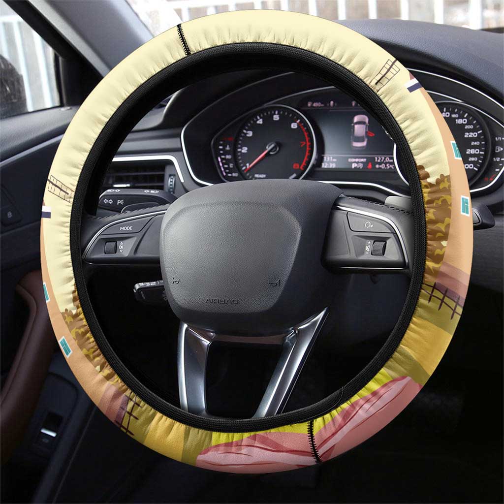 Netherlands Lion and Knight Steering Wheel Cover Tulips and Windmills