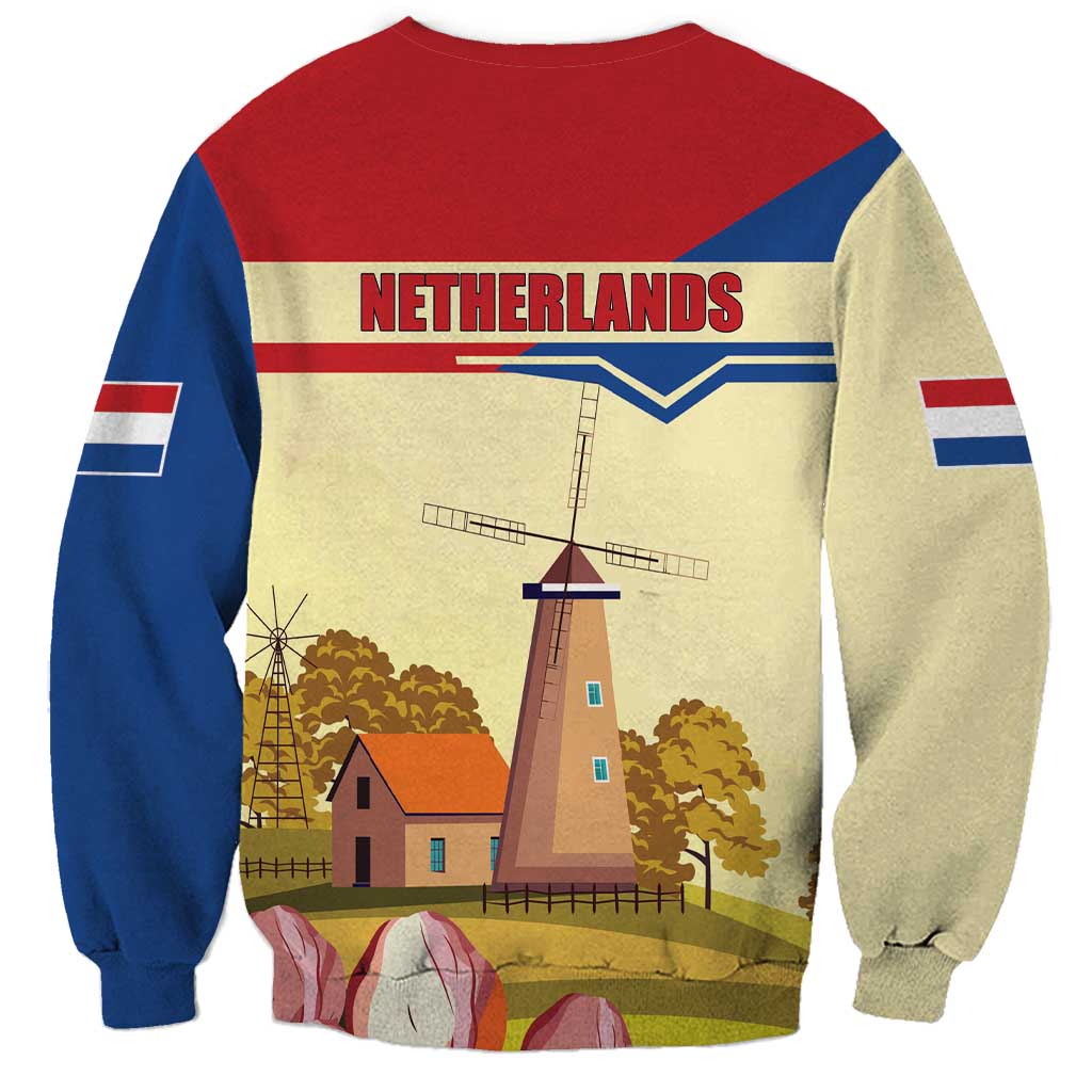 Netherlands Lion and Knight Sweatshirt Tulips and Windmills