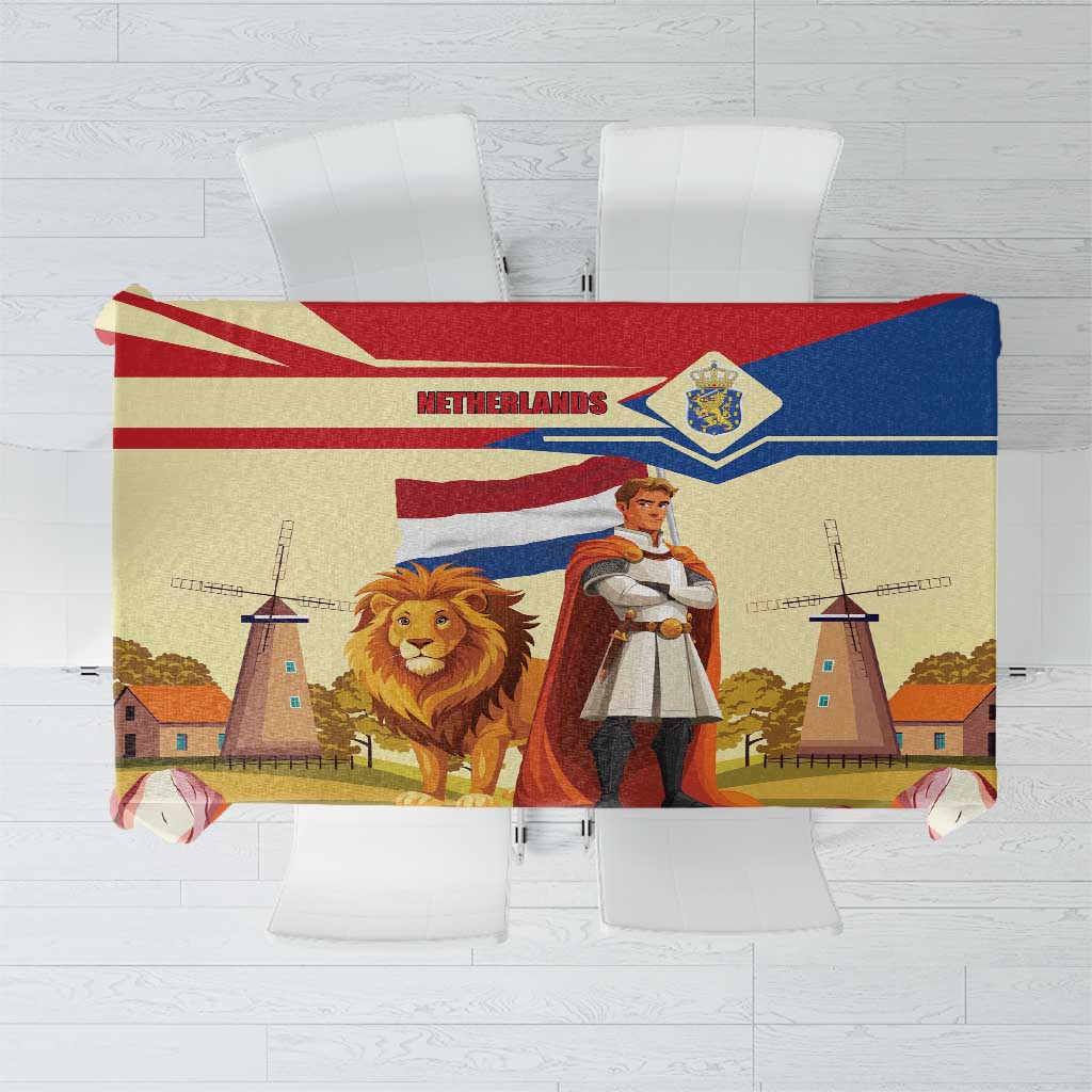 Netherlands Lion and Knight Tablecloth Tulips and Windmills