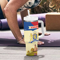 Netherlands Lion and Knight Tumbler With Handle Tulips and Windmills