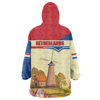 Netherlands Lion and Knight Wearable Blanket Hoodie Tulips and Windmills