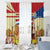 Netherlands Lion and Knight Window Curtain Tulips and Windmills