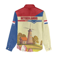 Netherlands Lion and Knight Women Casual Shirt Tulips and Windmills