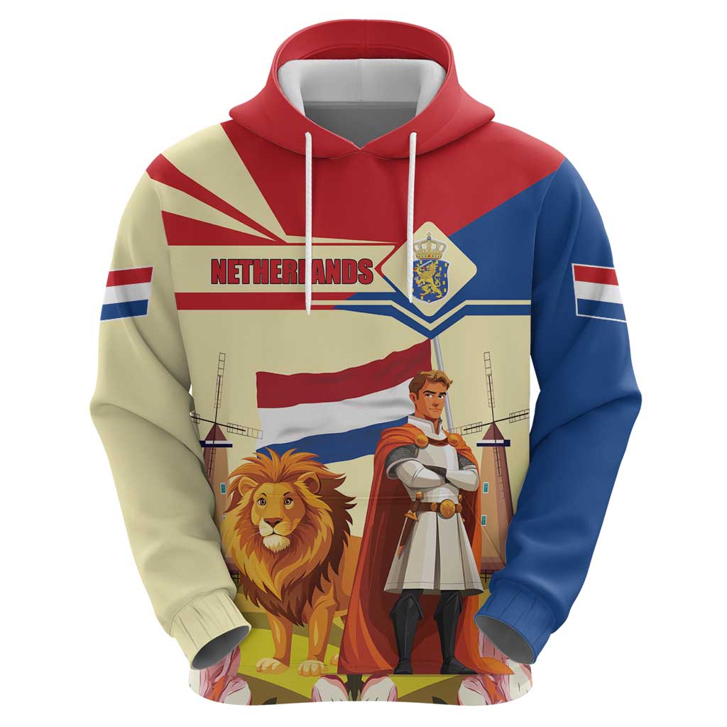 Netherlands Lion and Knight Zip Hoodie Tulips and Windmills