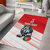 Custom Portugal Rugby Go Champions Area Rug Wolf Mascot Style