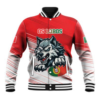 Custom Portugal Rugby Go Champions Baseball Jacket Wolf Mascot Style