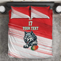 Custom Portugal Rugby Go Champions Bedding Set Wolf Mascot Style