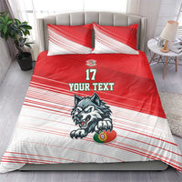 Custom Portugal Rugby Go Champions Bedding Set Wolf Mascot Style