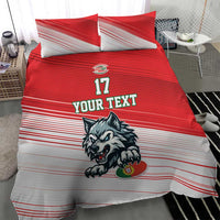 Custom Portugal Rugby Go Champions Bedding Set Wolf Mascot Style
