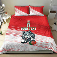 Custom Portugal Rugby Go Champions Bedding Set Wolf Mascot Style