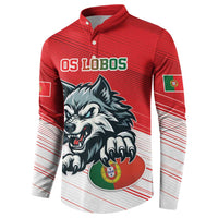 Custom Portugal Rugby Go Champions Button Sweatshirt Wolf Mascot Style