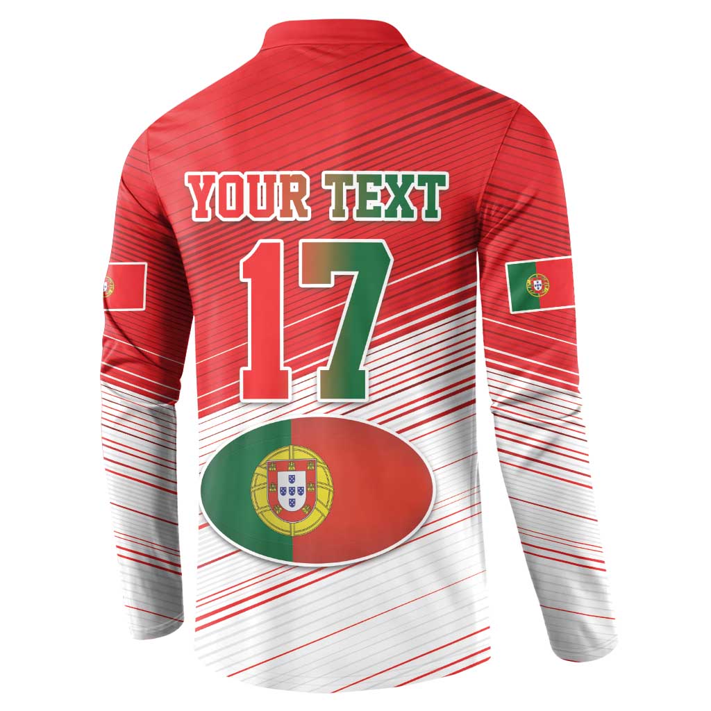 Custom Portugal Rugby Go Champions Button Sweatshirt Wolf Mascot Style