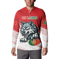 Custom Portugal Rugby Go Champions Button Sweatshirt Wolf Mascot Style