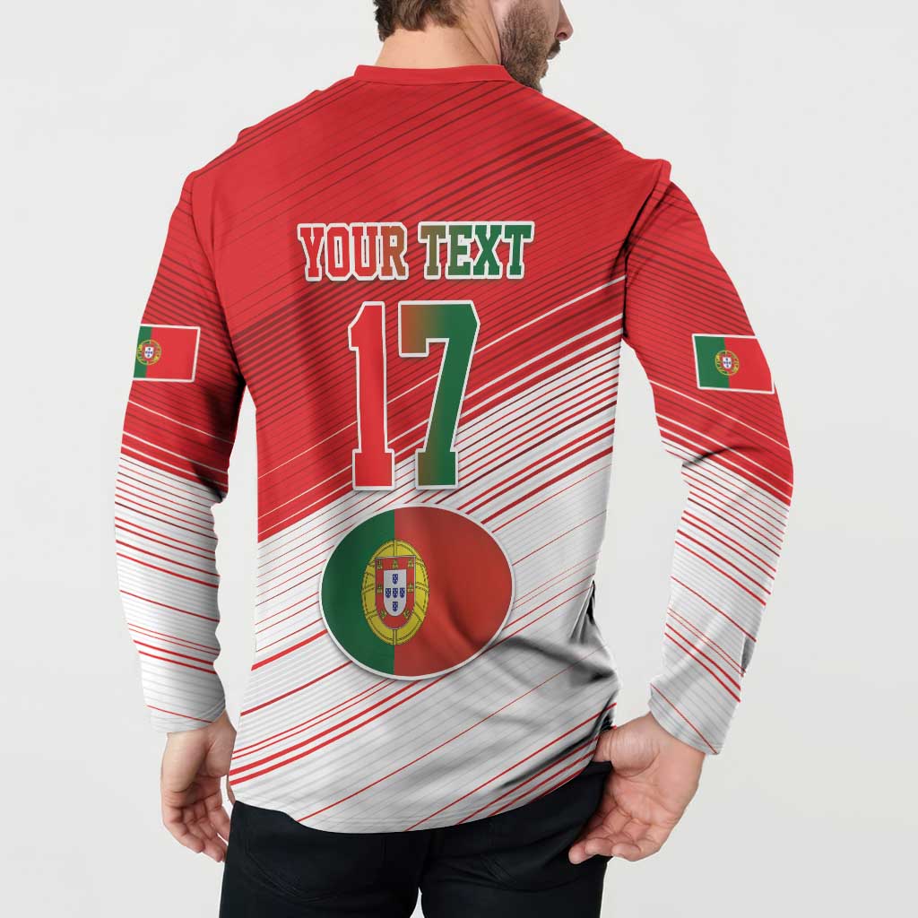 Custom Portugal Rugby Go Champions Button Sweatshirt Wolf Mascot Style