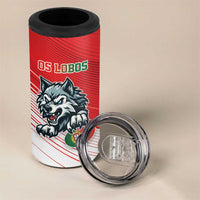 Custom Portugal Rugby Go Champions 4 in 1 Can Cooler Tumbler Wolf Mascot Style