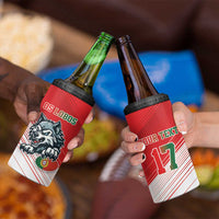 Custom Portugal Rugby Go Champions 4 in 1 Can Cooler Tumbler Wolf Mascot Style