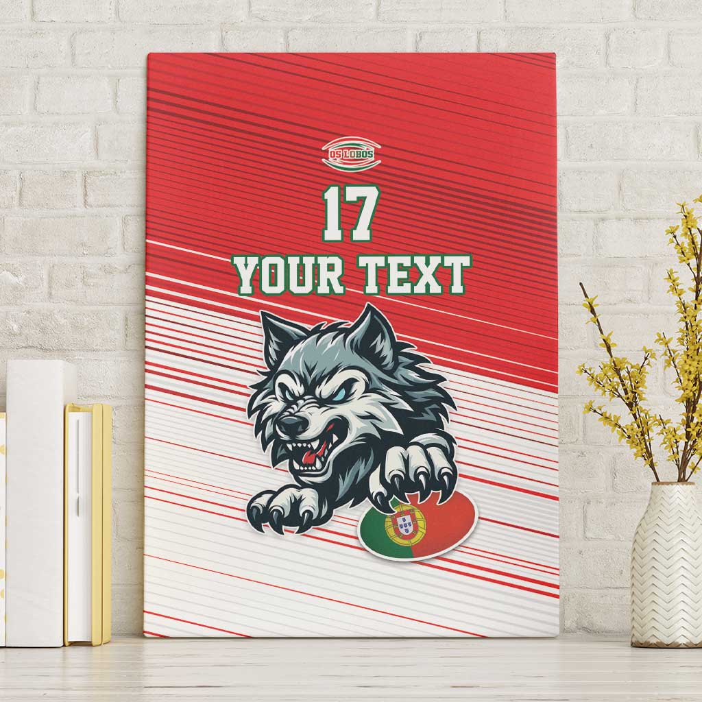 Custom Portugal Rugby Go Champions Canvas Wall Art Wolf Mascot Style