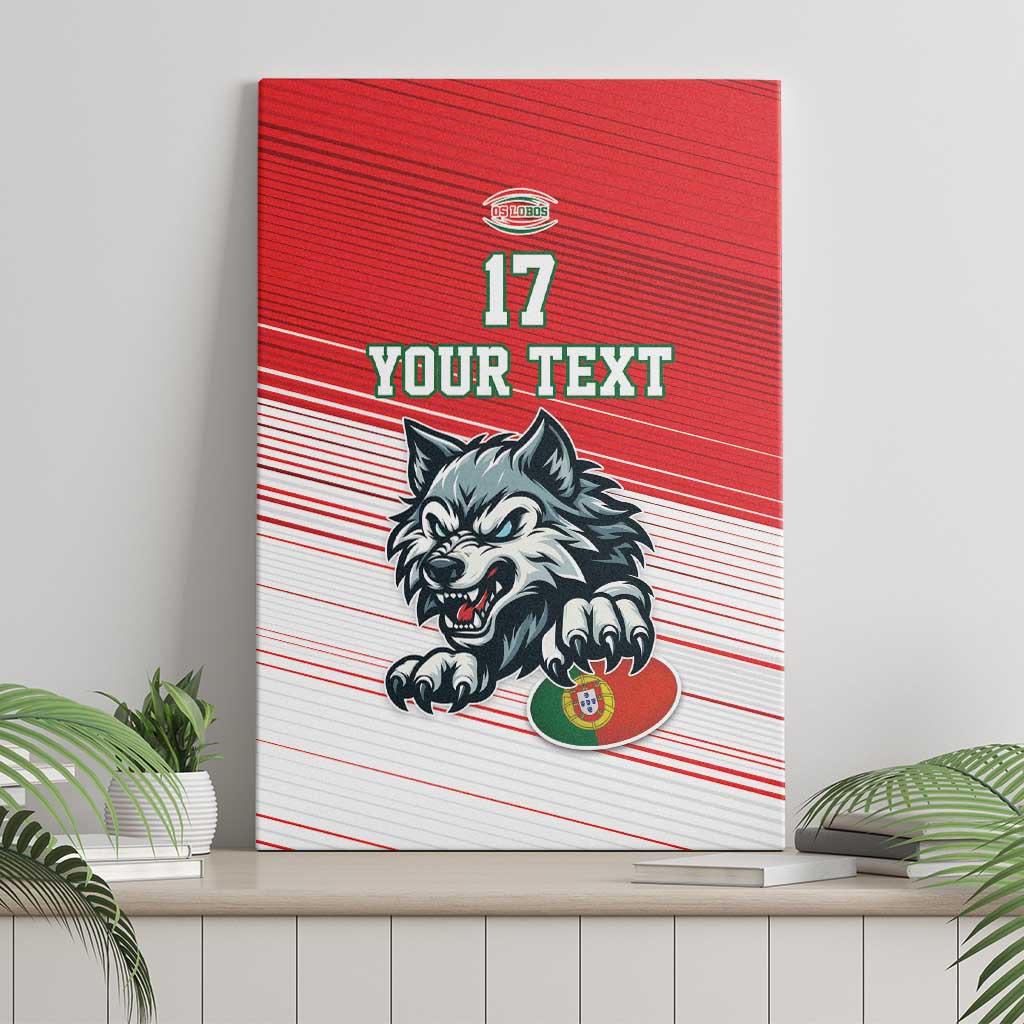 Custom Portugal Rugby Go Champions Canvas Wall Art Wolf Mascot Style