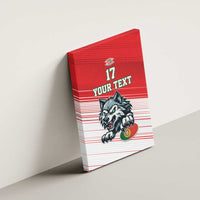 Custom Portugal Rugby Go Champions Canvas Wall Art Wolf Mascot Style