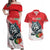 Custom Portugal Rugby Go Champions Couples Matching Off Shoulder Maxi Dress and Hawaiian Shirt Wolf Mascot Style