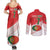 Custom Portugal Rugby Go Champions Couples Matching Summer Maxi Dress and Long Sleeve Button Shirt Wolf Mascot Style