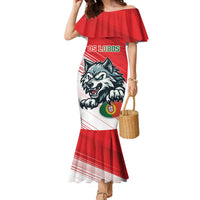 Custom Portugal Rugby Go Champions Family Matching Mermaid Dress and Hawaiian Shirt Wolf Mascot Style