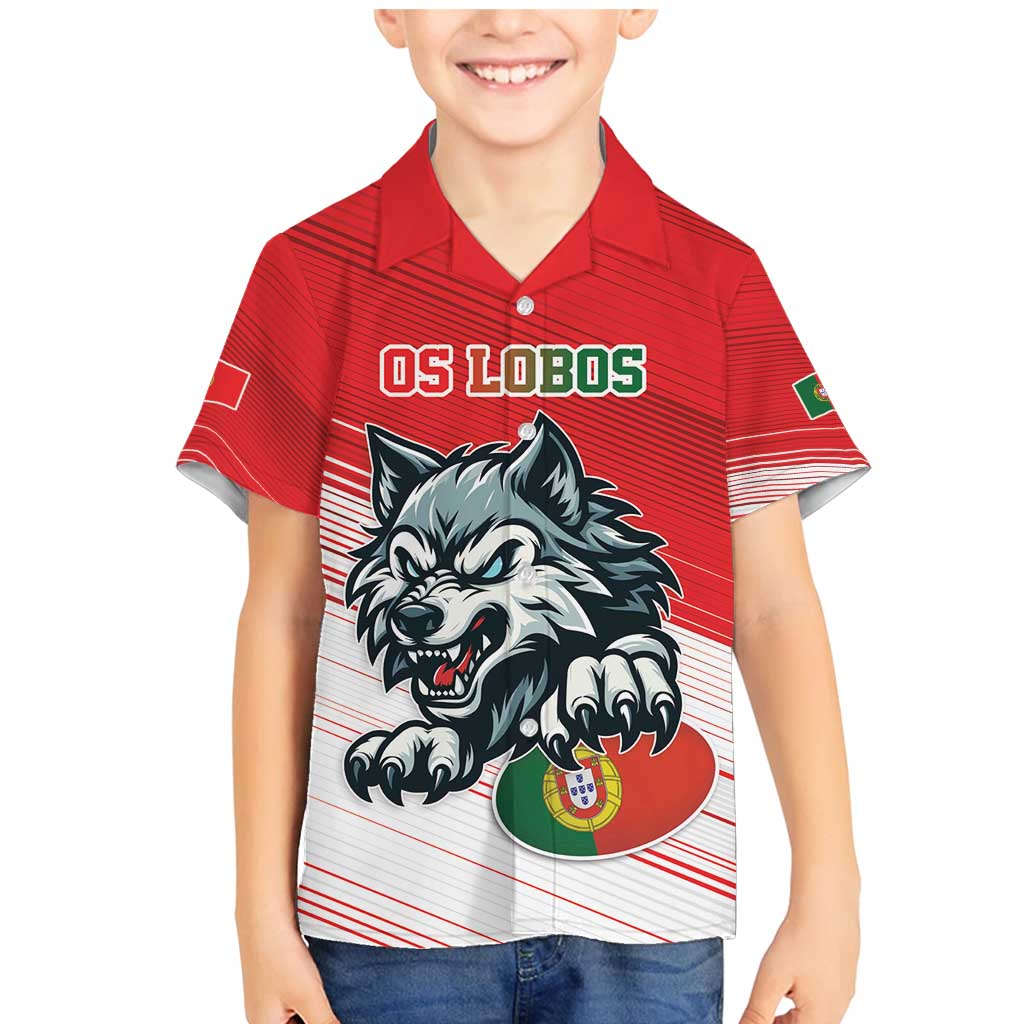 Custom Portugal Rugby Go Champions Family Matching Mermaid Dress and Hawaiian Shirt Wolf Mascot Style