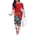 Custom Portugal Rugby Go Champions Family Matching Off The Shoulder Long Sleeve Dress and Hawaiian Shirt Wolf Mascot Style