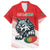 Custom Portugal Rugby Go Champions Family Matching Off Shoulder Maxi Dress and Hawaiian Shirt Wolf Mascot Style