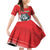 Custom Portugal Rugby Go Champions Family Matching Off Shoulder Short Dress and Hawaiian Shirt Wolf Mascot Style