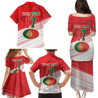 Custom Portugal Rugby Go Champions Family Matching Puletasi and Hawaiian Shirt Wolf Mascot Style